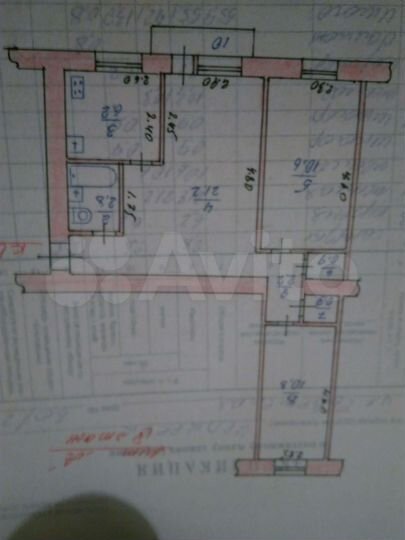 3-к. квартира, 58 м², 4/4 эт.