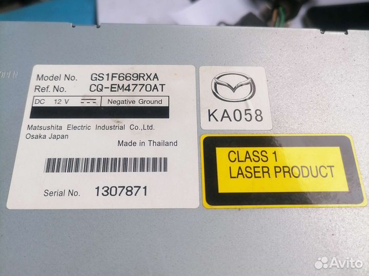 Штатная магнитола mazda 6 GS1F669RXA