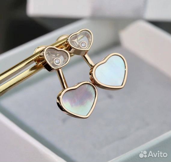 Серьги chopard happy hearts