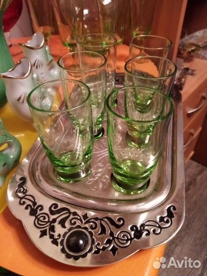 Фарфор. Зелёное стекло. От 50х