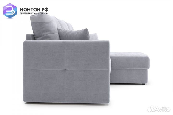 Диван угловой дельфин Вита серый