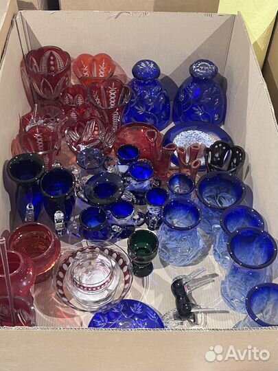 Вазы СССР цветное стекло винтаж,оптом,скидки