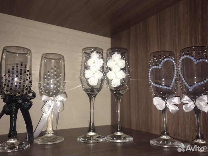 Фужеры Бокалы декор Торжество Свадьба
