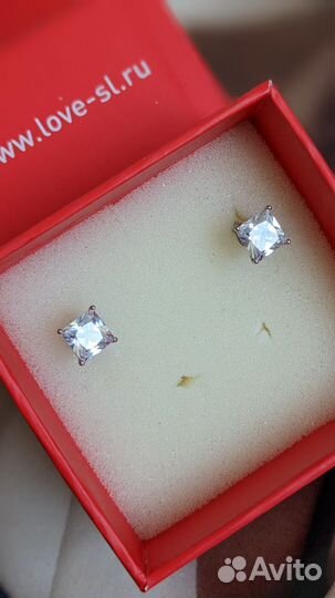 Серьги гвоздики серебро 925