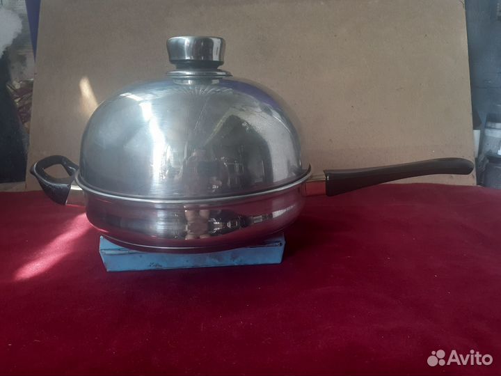 Массивные сковороды из нержавейки с крышкой