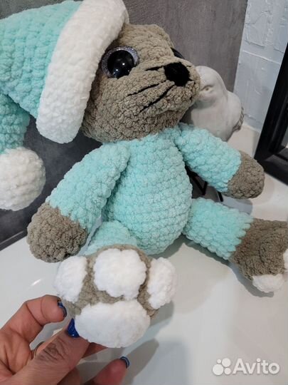 Вязанные игрушки ручной работы кот