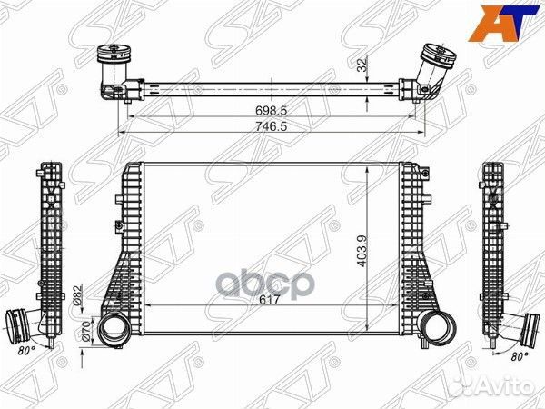 Радиатор интеркулера VW golf 03/passat 05/SKO