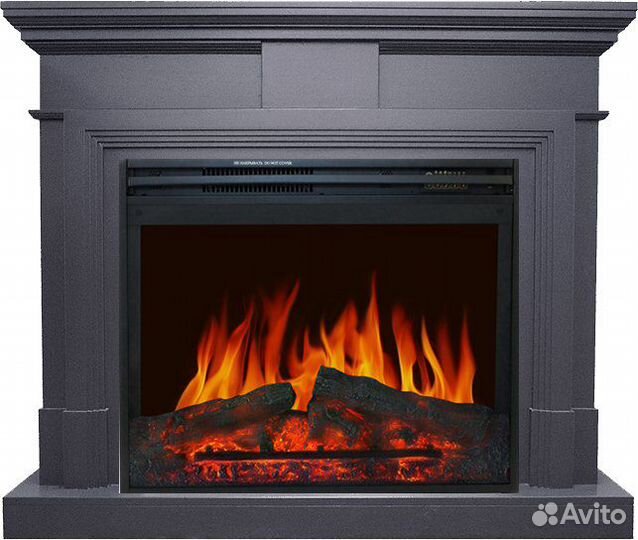Электрокамин с эффектом огня Coventry серый графит