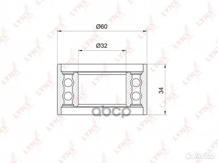 Ролик subaru forester/impreza 98- PB1057 lynxauto