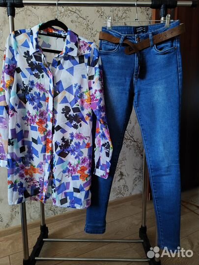 Комплект женский одежды(джинсы и рубашка)