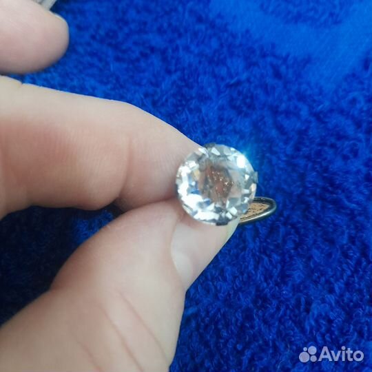 Серебряные запонки с горным хрусталем. СССР