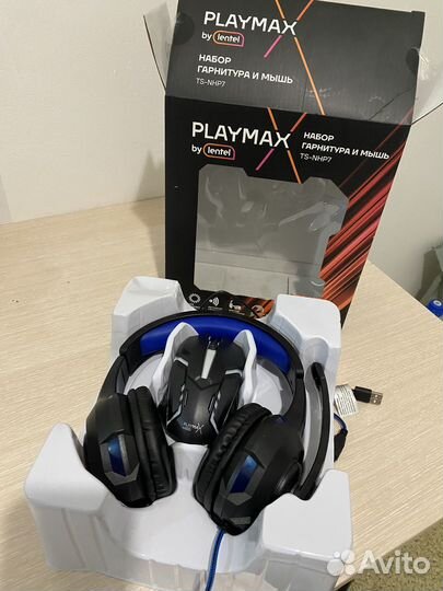 Игровые наушники с микрофоном и мышкой