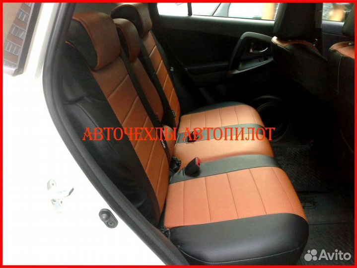 Чехлы Автопилот Toyota Rav4 3 из экокожи чёр-кор