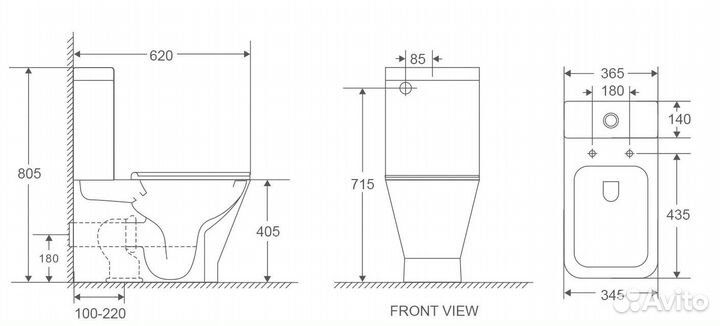 Унитаз напольный WeltWasser WW Rotbach 011 GL-WT 10000012211 белый, безободковый, с бачком, с крышко