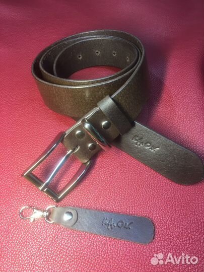 Ремень мужской, из кожи буйвола италия