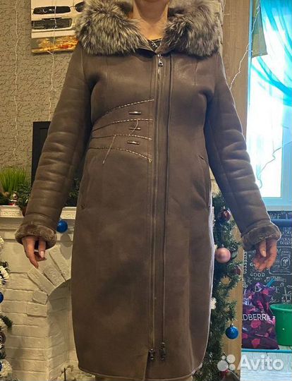 Дубленка женская зимняя 46 48
