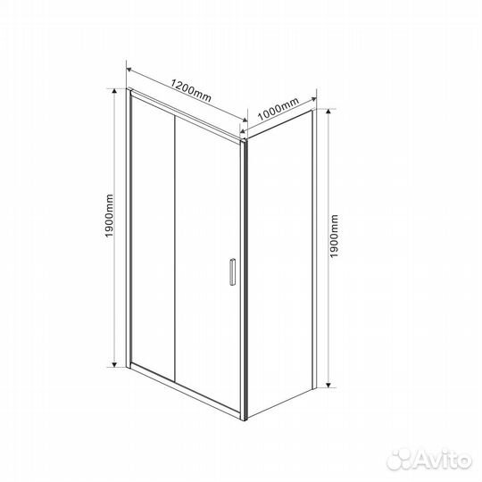 Душ. уголок Vincea 120x100 Черный Garda vsr-1g101