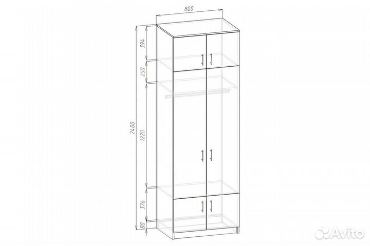 Шкаф двухстворчатый 