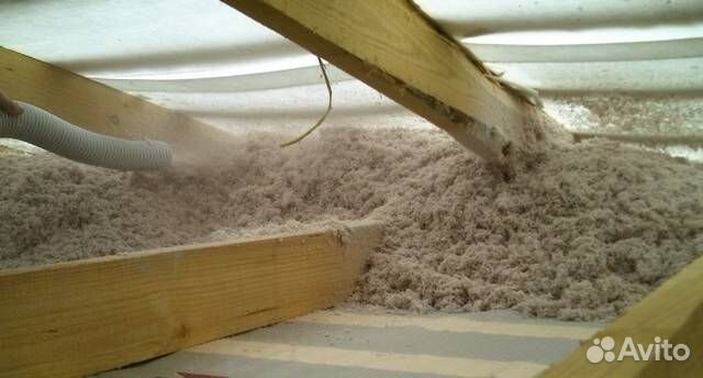 Эковата. Утепление в Раевке (услуга+материал)