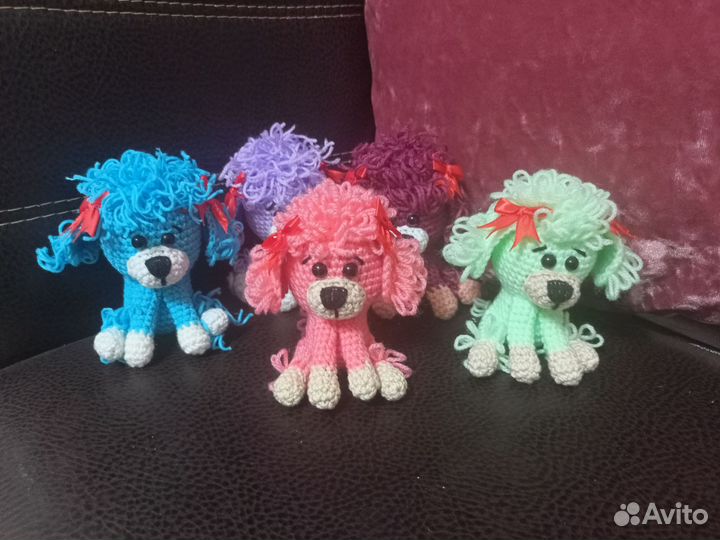 Вязаные игрушки ручной работы,собачки
