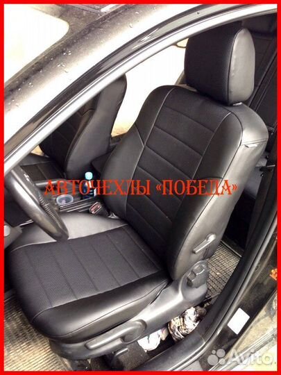 Чехлы Mazda 6 GH из экокожи чёрные Классика