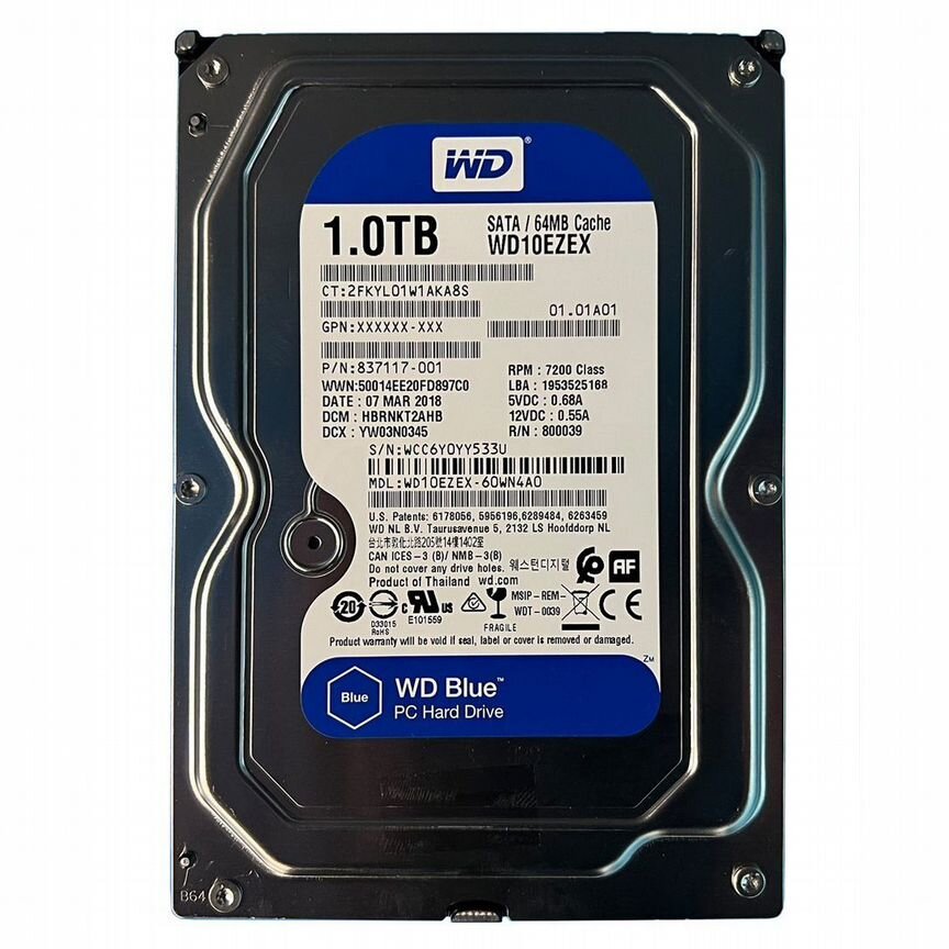 [837117-001] Жесткий Диск Hp 1tb Sata3 3,5" Hdd 837117-001