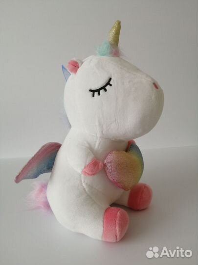 Мягкая игрушка, плюшевый единорог белый, 25см