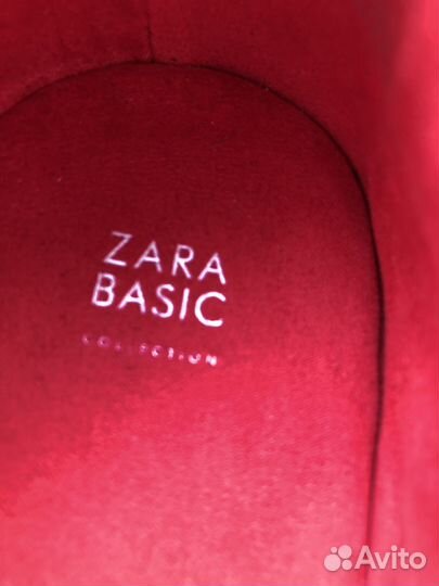 Босоножки красные замшевые zara basic