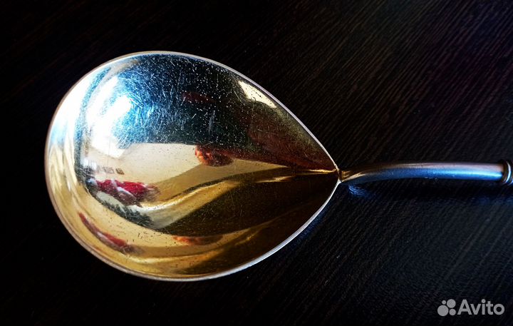 Ложка столовая серебряная винтажная 875 проба тф7