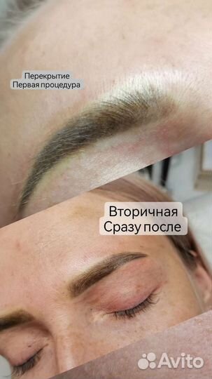 Модель Перекрытие старого ПМ бровей или татуажа