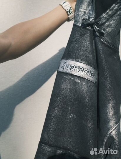 Худи Supreme x Maison Margiela черное покрашенное