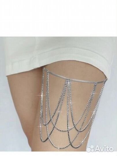 Подвязка на ногу из страз