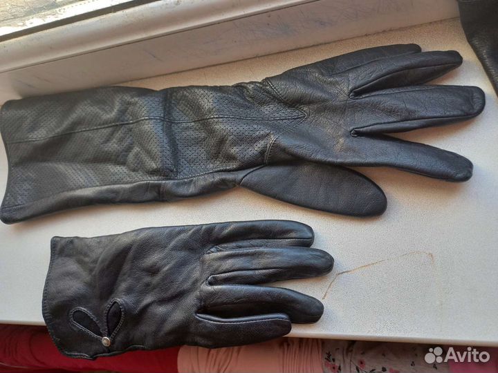 Перчатки женские кожаные
