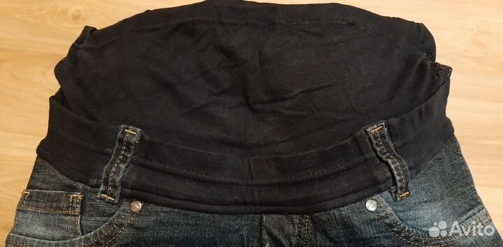 Джинсы чёрные тёплые для беременных, р.46