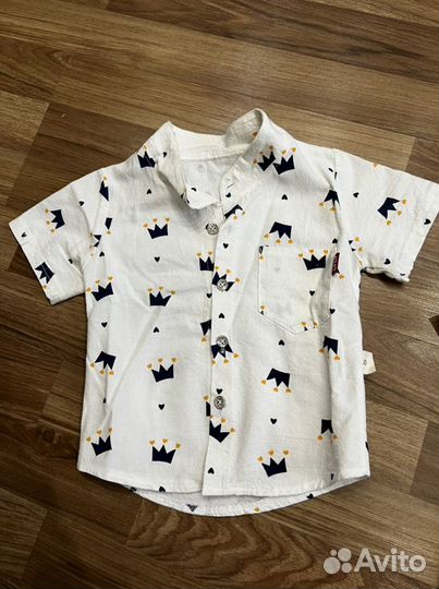 Рубашка белая на мальчика 74