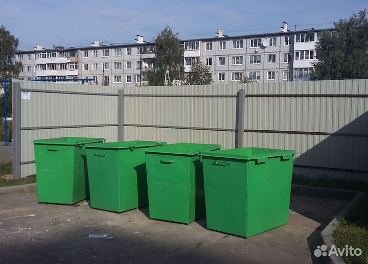 Мусорный бак металлический 1 м3