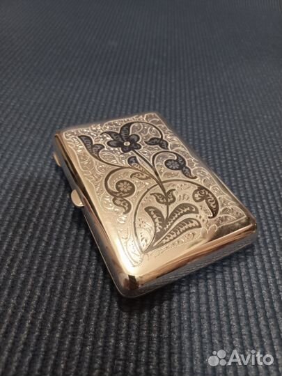 Портсигар серебряный ручной работы Кубачи 875-й пр