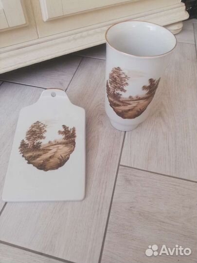 Ваза, сырная доска Дулёво СССР