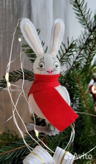 Заяц елочная игрушка СССР