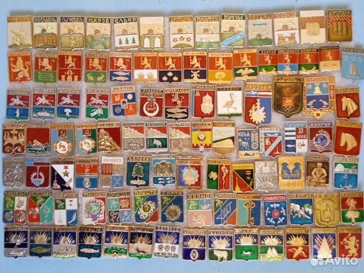 Значки с гербами городов