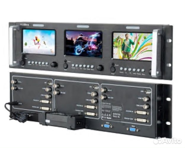 Три экрана предпросмотра RGBlink, 3U