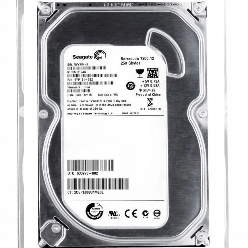 [633978-002] Жесткий Диск Hp 250gb Sata3 3,5" Hdd 633978-002