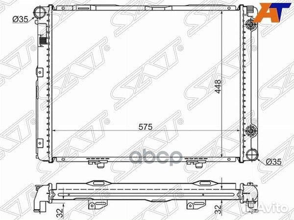 Радиатор Mercedes-Benz 190 82-94 MB0007-1 Sat