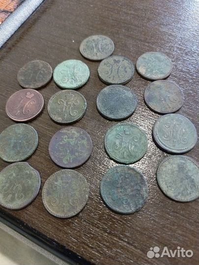 Монеты медные Николая 1. Одна копейка серебром