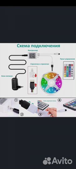 Светодиодная лента 5 метров с пультом