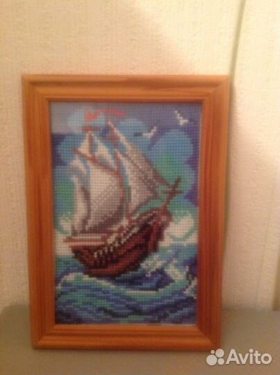 Вышивка корабль