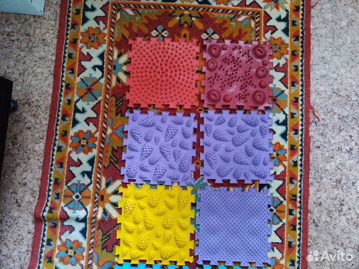 Модульный массажный ортопедический коврик 12 штук