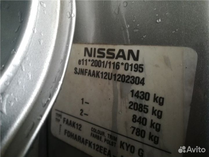 Разбор на запчасти Nissan Micra K12E