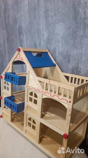 Детские игрушки Кукольный домик деревянный 3 этаж