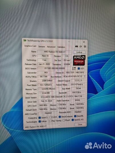 Видеокарта rx5600xt
